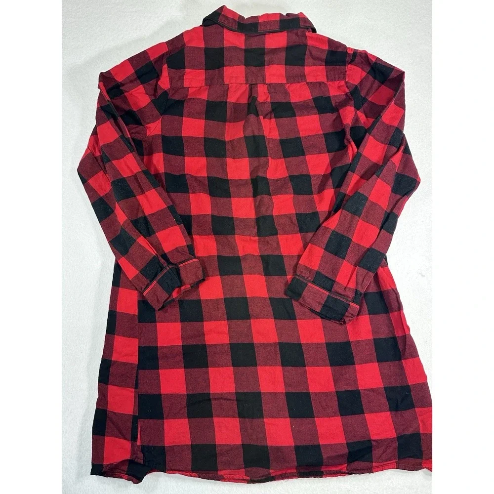 Wondershop Target Red Black Buffalo Plaid Flannel Nightgown Small S Pajamas